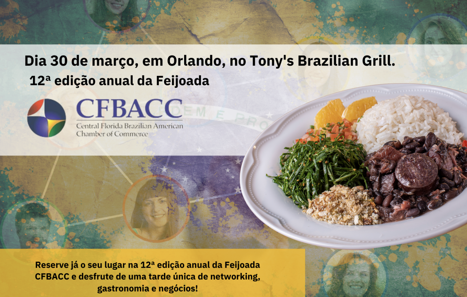 12ª edição anual da Feijoada da Câmara de Comércio Brasileira-Americana acontece no próximo sábado.