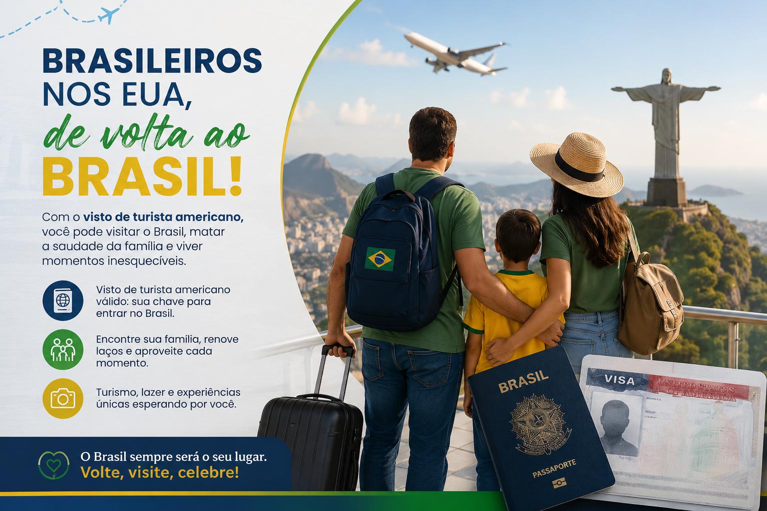 Boa notícia para brasileiros com dupla nacionalidade: agora dá para visitar o Brasil com visto no passaporte americano