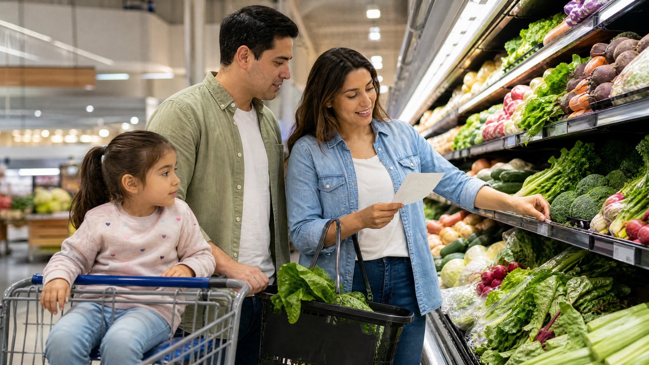 Família brasileira compara lista de compras no supermercado nos Estados Unidos