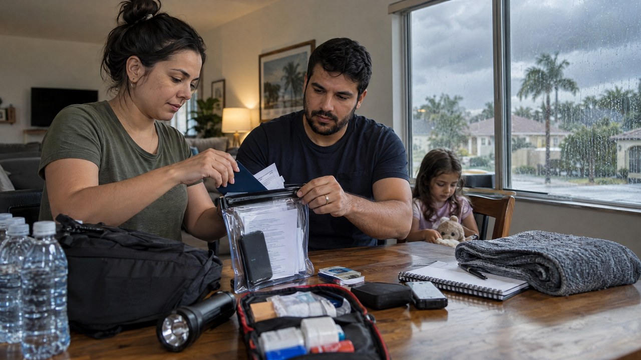 Família brasileira na Flórida organiza documentos e prepara a casa antes de uma tempestade